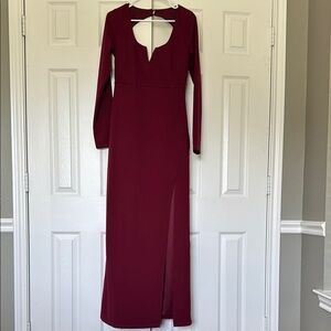 Lulus Burgundy Long Sleeve Dress